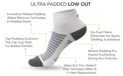 Tommaso Ultra Padded Socks (3 Pair Pack) - White