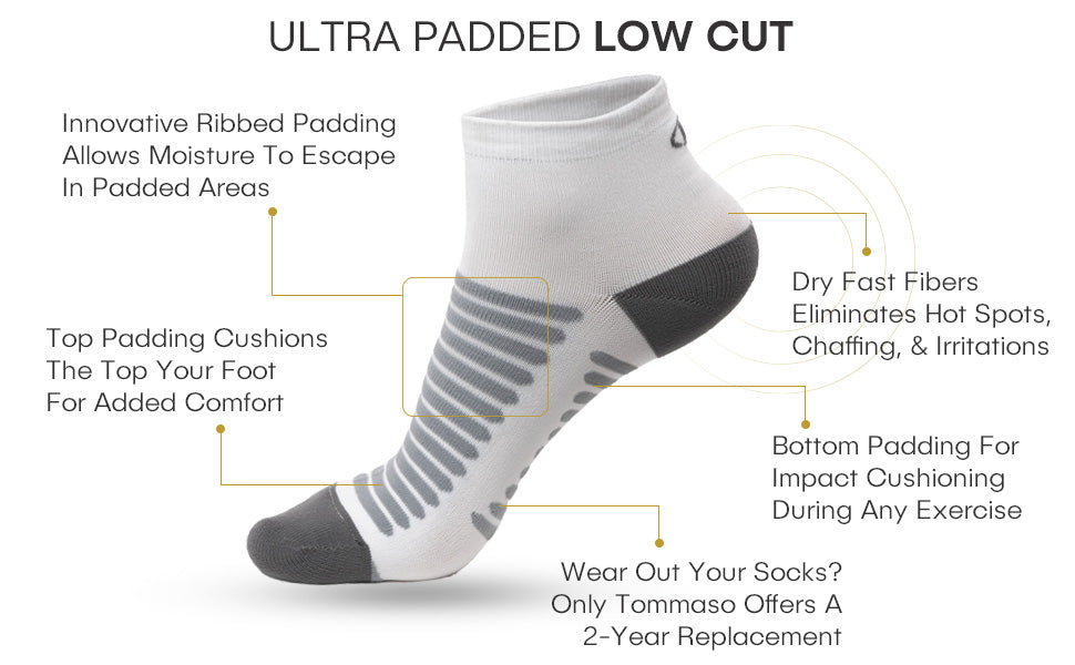 Tommaso Ultra Padded Socks (3 Pair Pack) - White