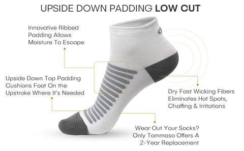 Tommaso Upside Down Padding Socks - white